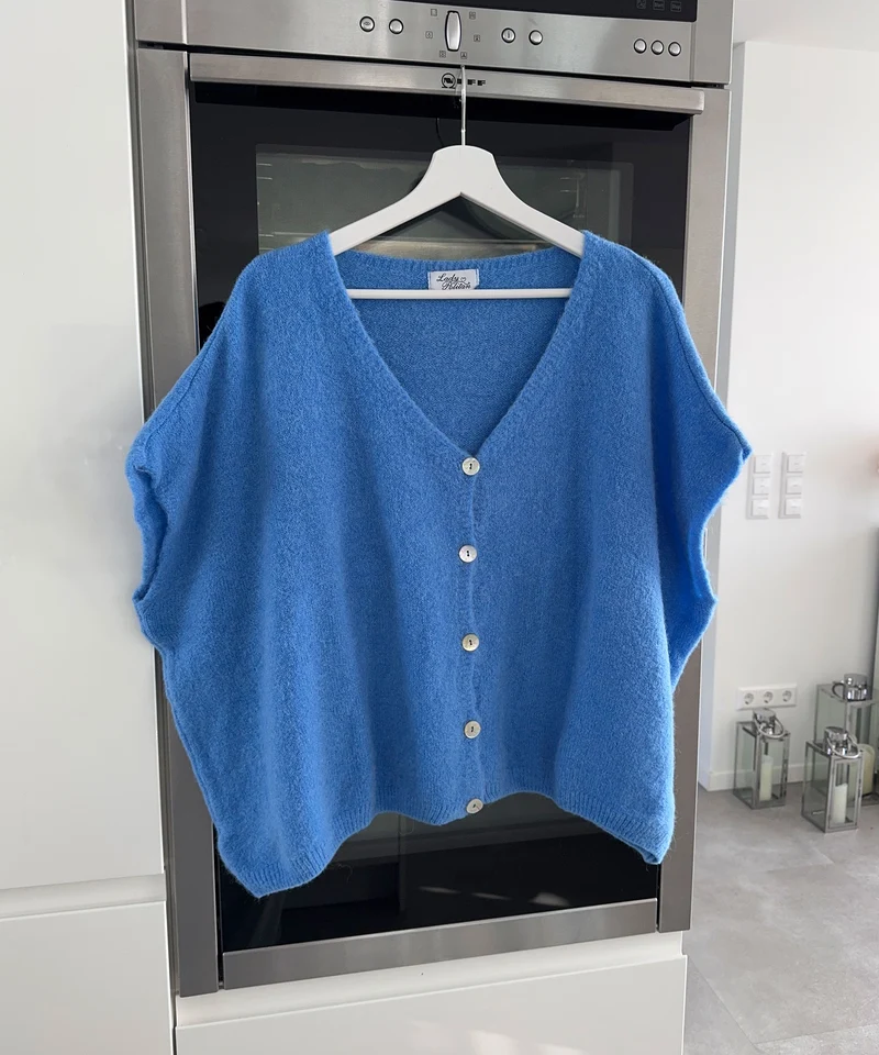 Kurzarm Cardigan Liz Blau