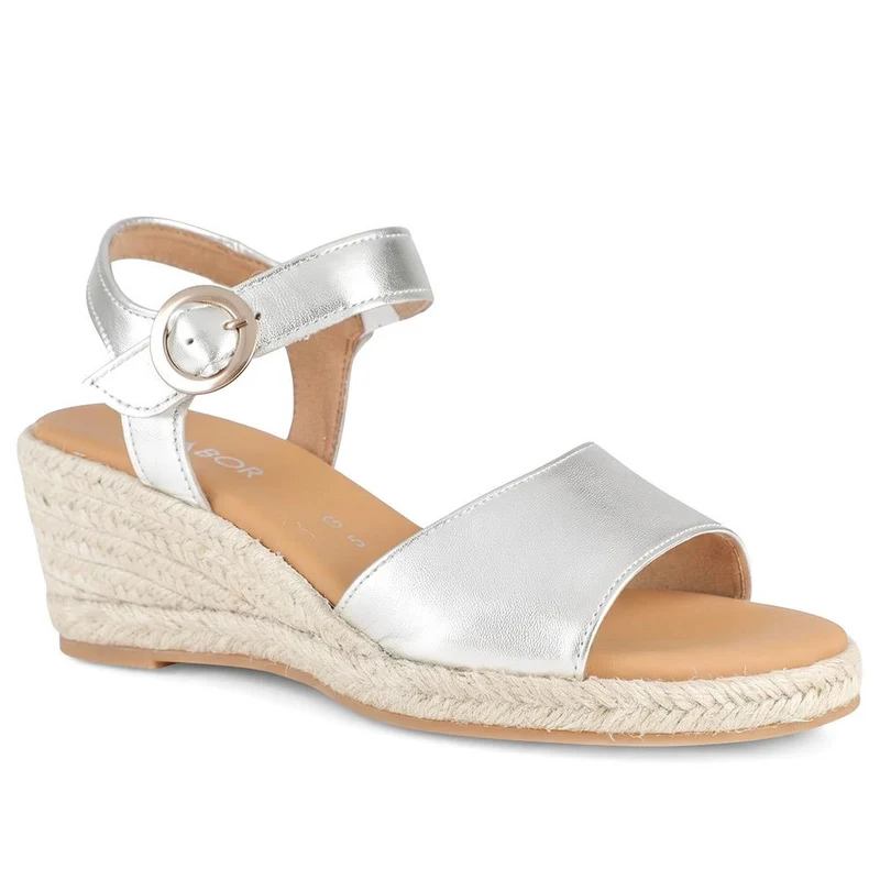 Gabor Wedge Heel Buckle Fasten Espadrilles - GABC43511 / 330 409 - Metallic