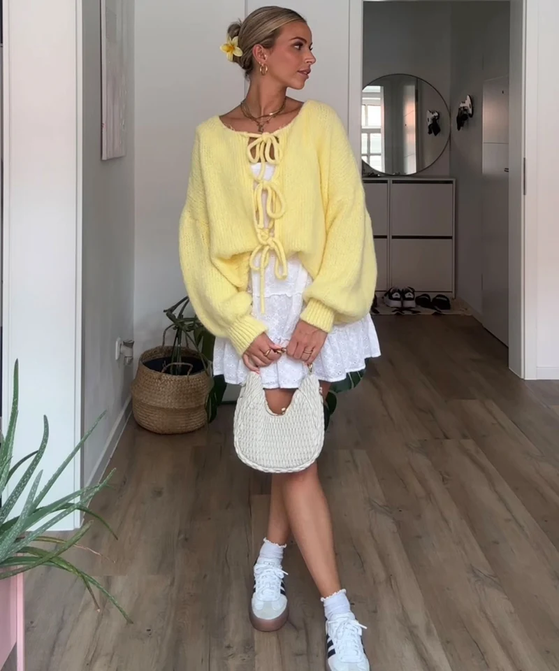 Cardigan Schleife Fia Gelb