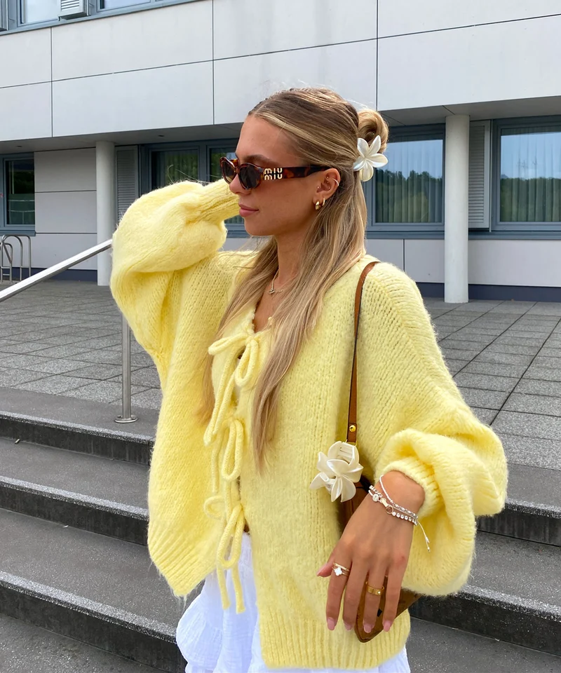 Cardigan Schleife Fia Gelb