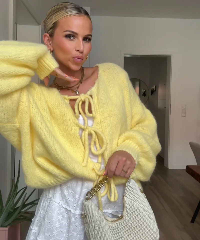 Cardigan Schleife Fia Gelb