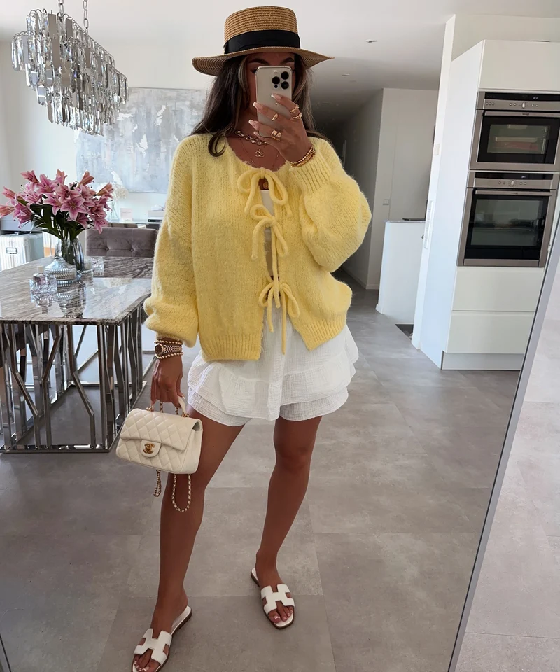 Cardigan Schleife Fia Gelb