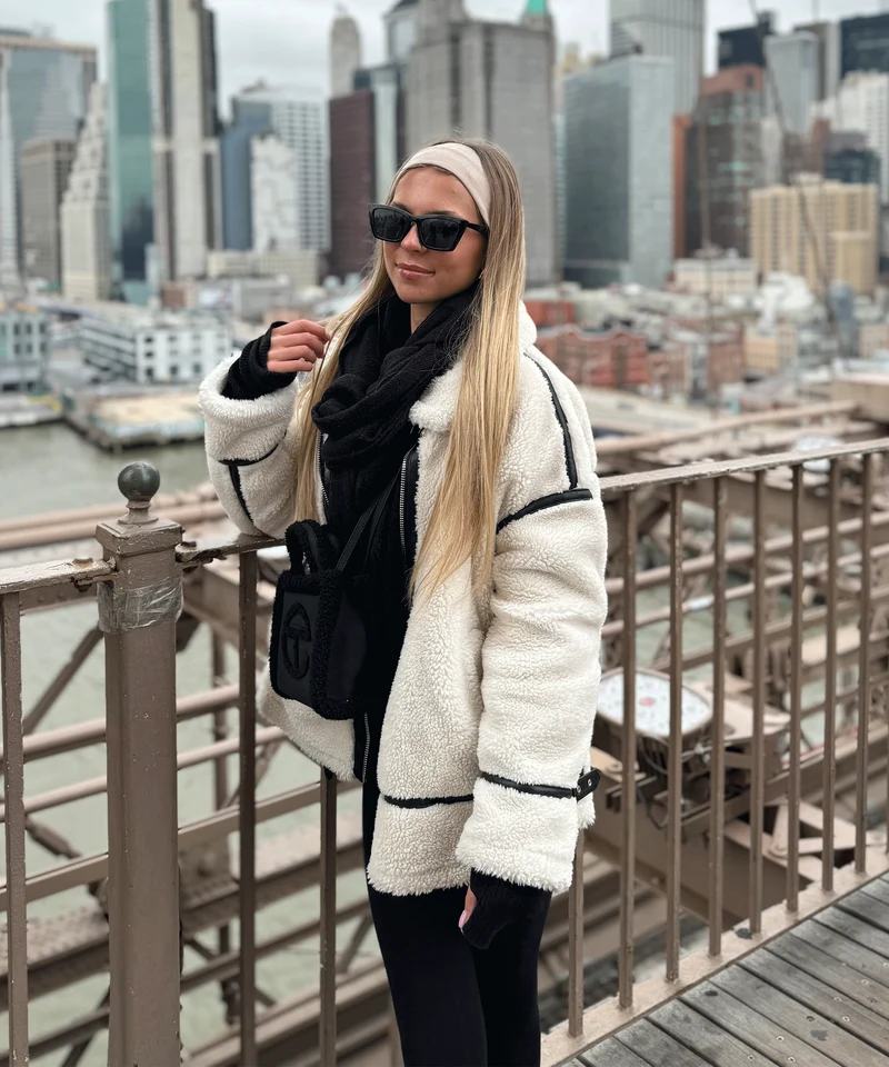 Teddyfelljacke Snow Cremeweiß