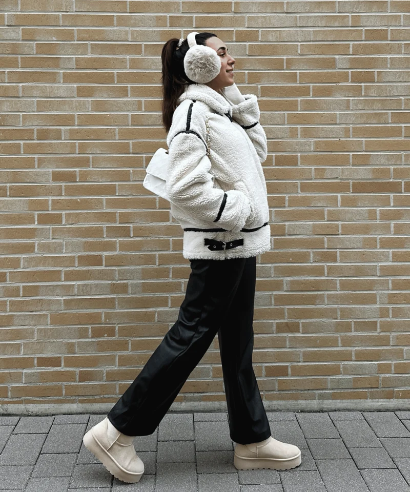 Teddyfelljacke Snow Cremeweiß