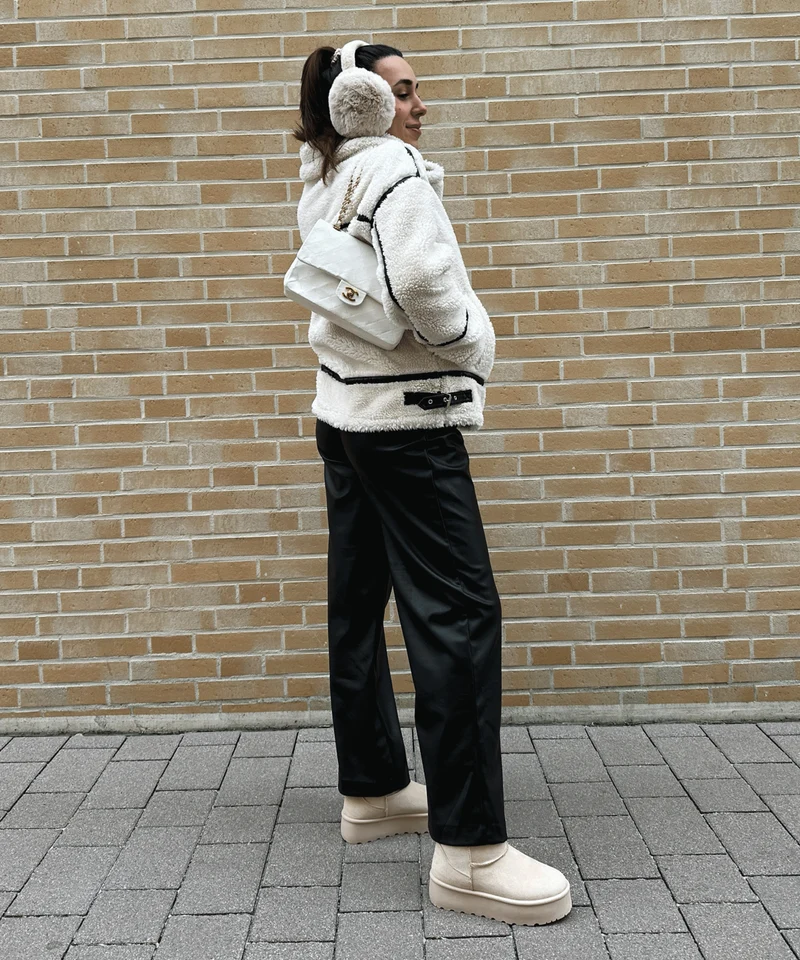 Teddyfelljacke Snow Cremeweiß