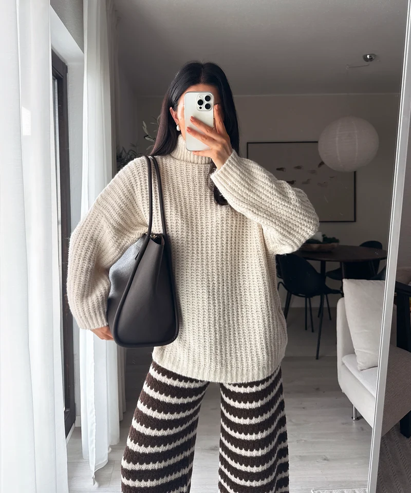 Rollkragen Pullover Tanny Beige