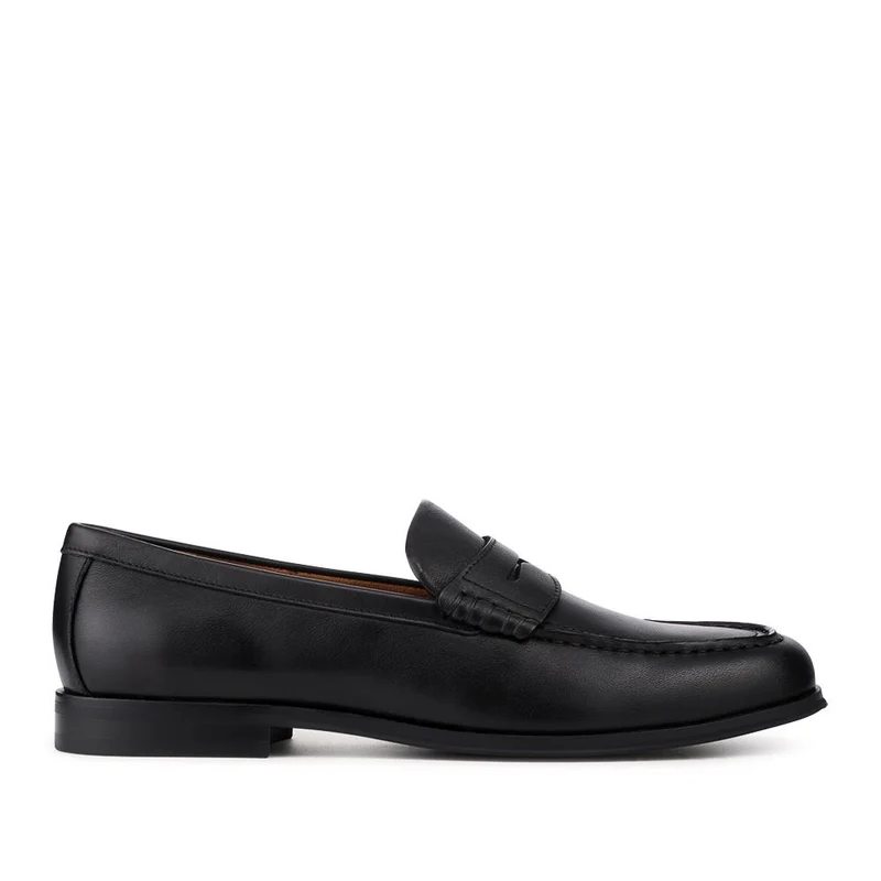 Quadir Slip On Leather Penny Loafers - QUADIR / 328 620 - Black