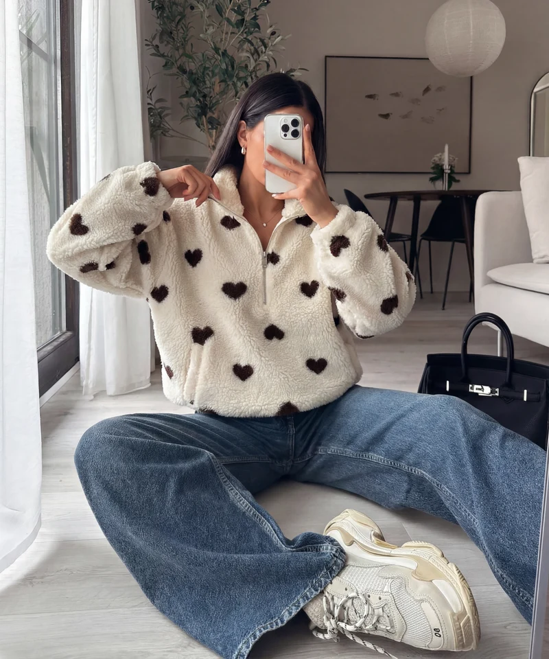 Teddyfell Zip Pullover Livia Creme