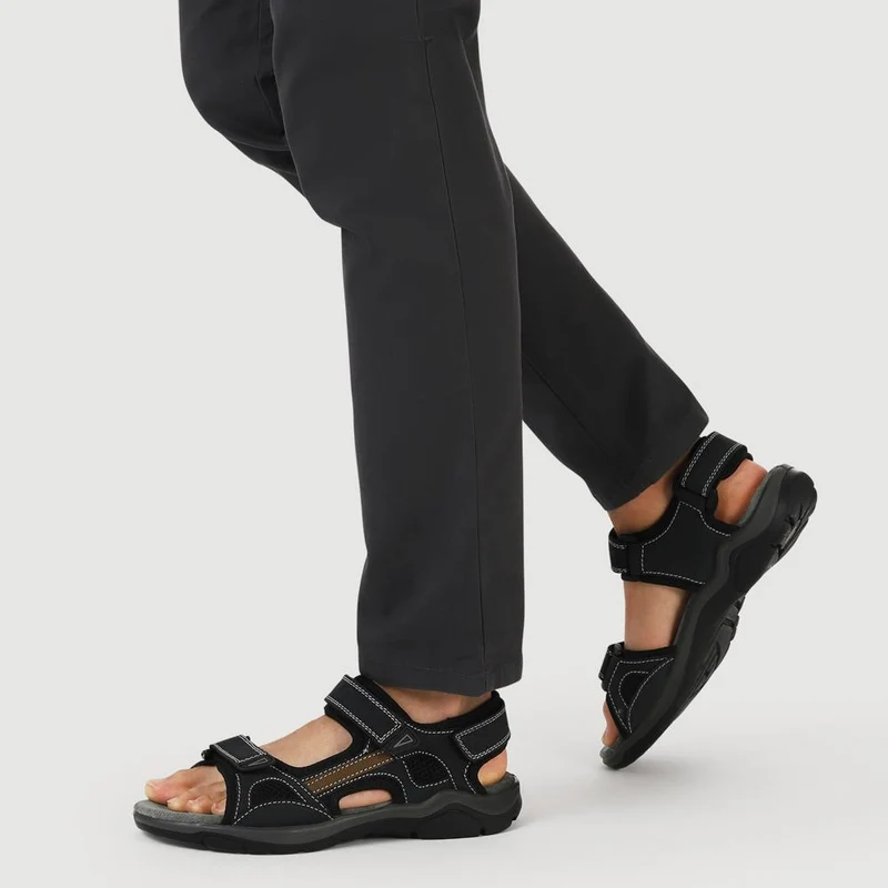Leather Touch-Fasten Sandals - DDIN41006 / 327 395 - Navy-Brown