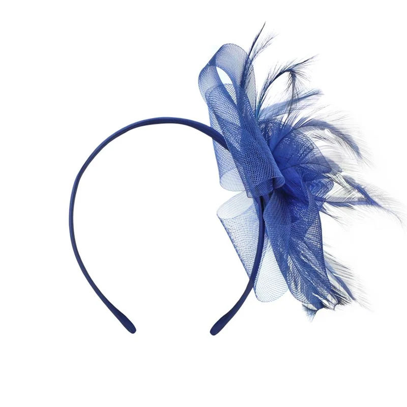 Feather Flower Fascinator - HARR41009 / 327 590 - Navy