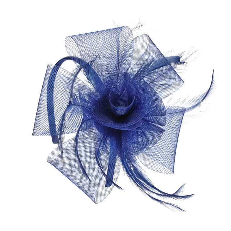 Feather Flower Fascinator - HARR41009 / 327 590 - Navy