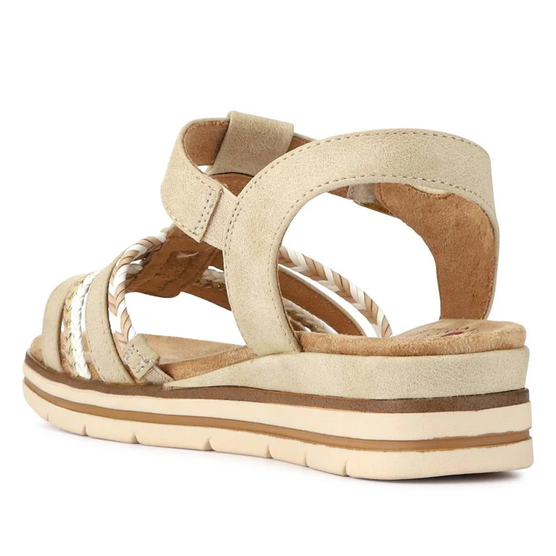 Wide-Fit Strappy Buckle-Up Sandals - RELIF41031 / 326 874 - Beige
