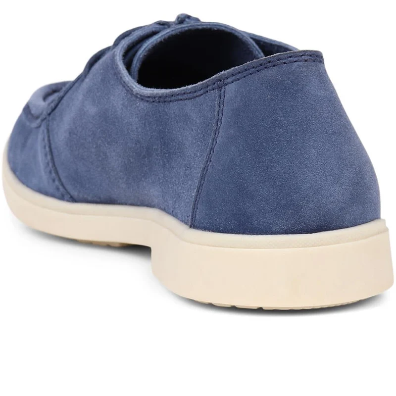 Lace-Up Leather Loafers - JFOOT39009 / 325 150 - Navy