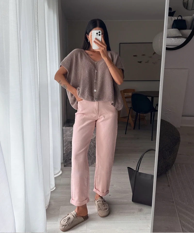 Kurzarm Cardigan Liz Taupe