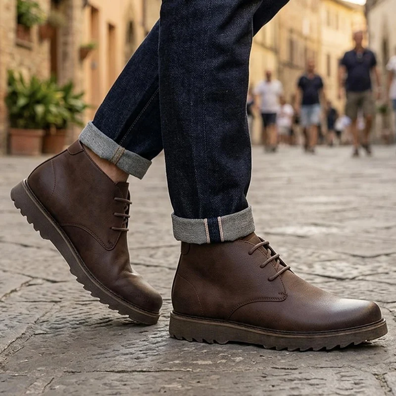Wide Fit Lace Up Chukka Boots - XINGH44004 / 329 924 - Brown