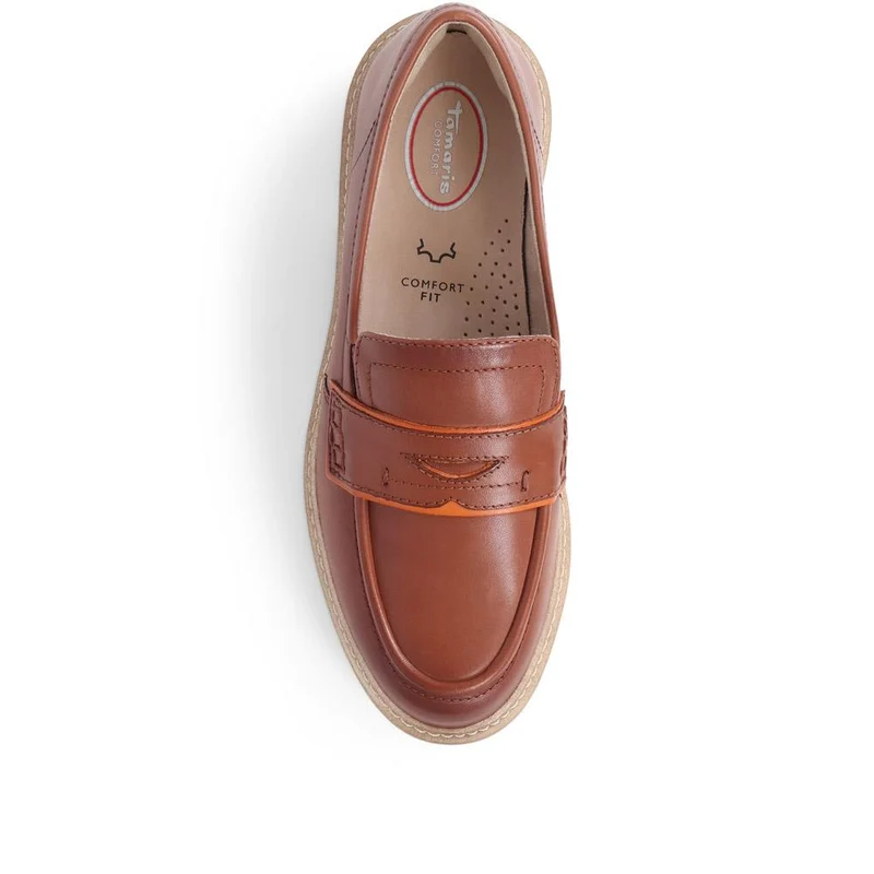 Smart Leather Loafers - JANA39501 / 325 600 - Cognac