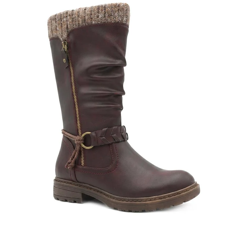 Kitted Cuff Zip Fasten Riding Boots - LECHE44000 / 330 249