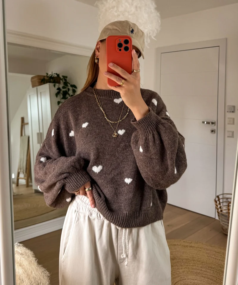 Oversize Pullover Joslin Dunkelbraun