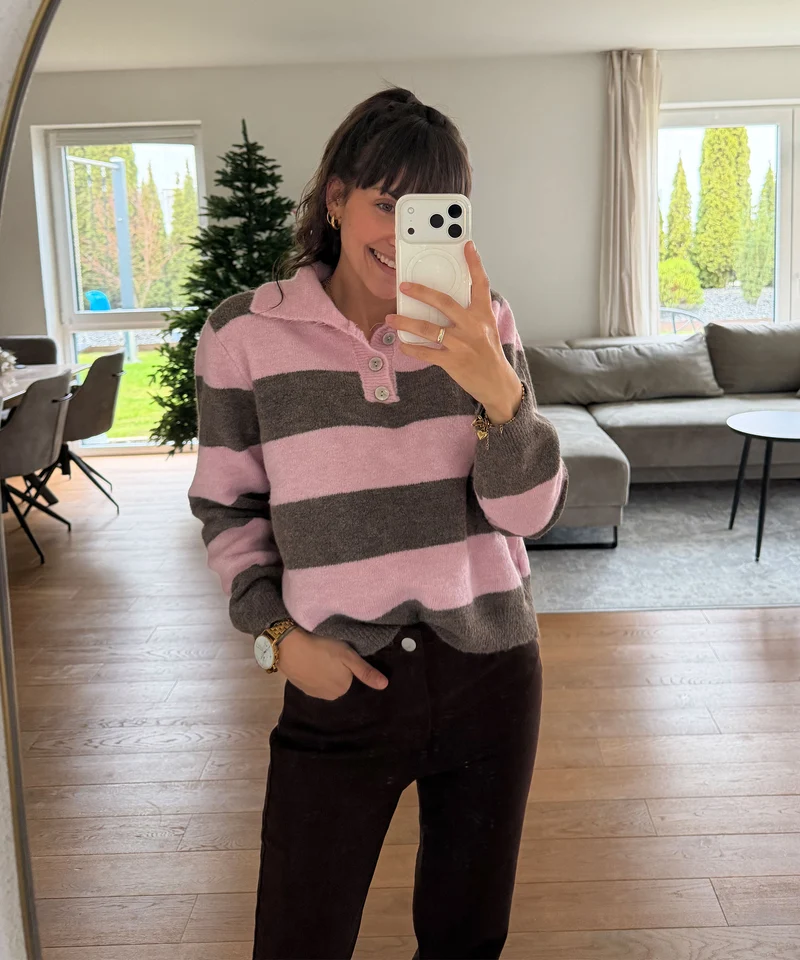 Pullover Olga Streifen Rosa