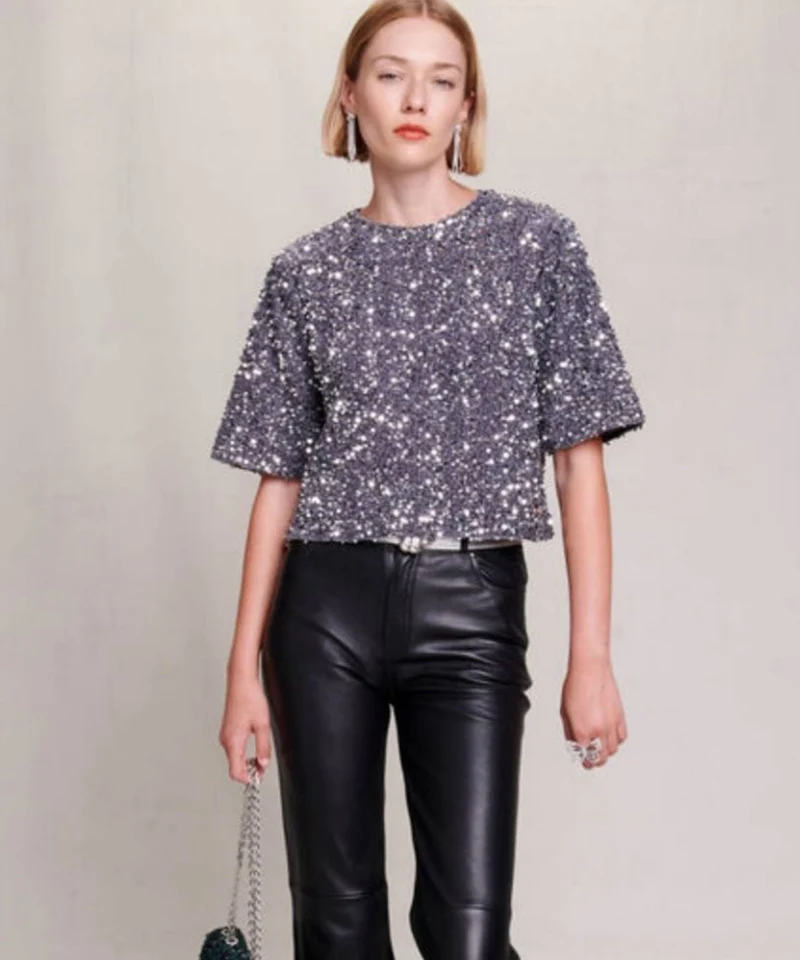 Pailletten T-Shirt Lilli Silber