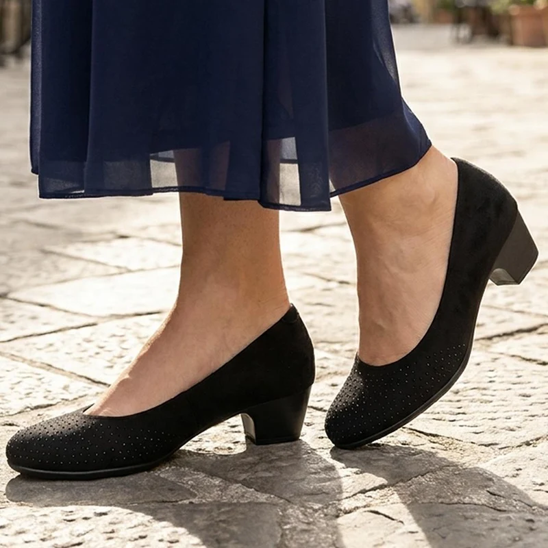 Bellissimo Wide Fit Court Shoes - BELPLAN44005 / 329 715 - Black Sparkle