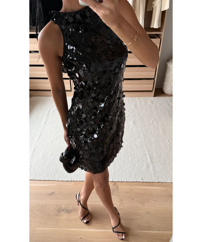 Pailletten Kleid Rinea Schwarz