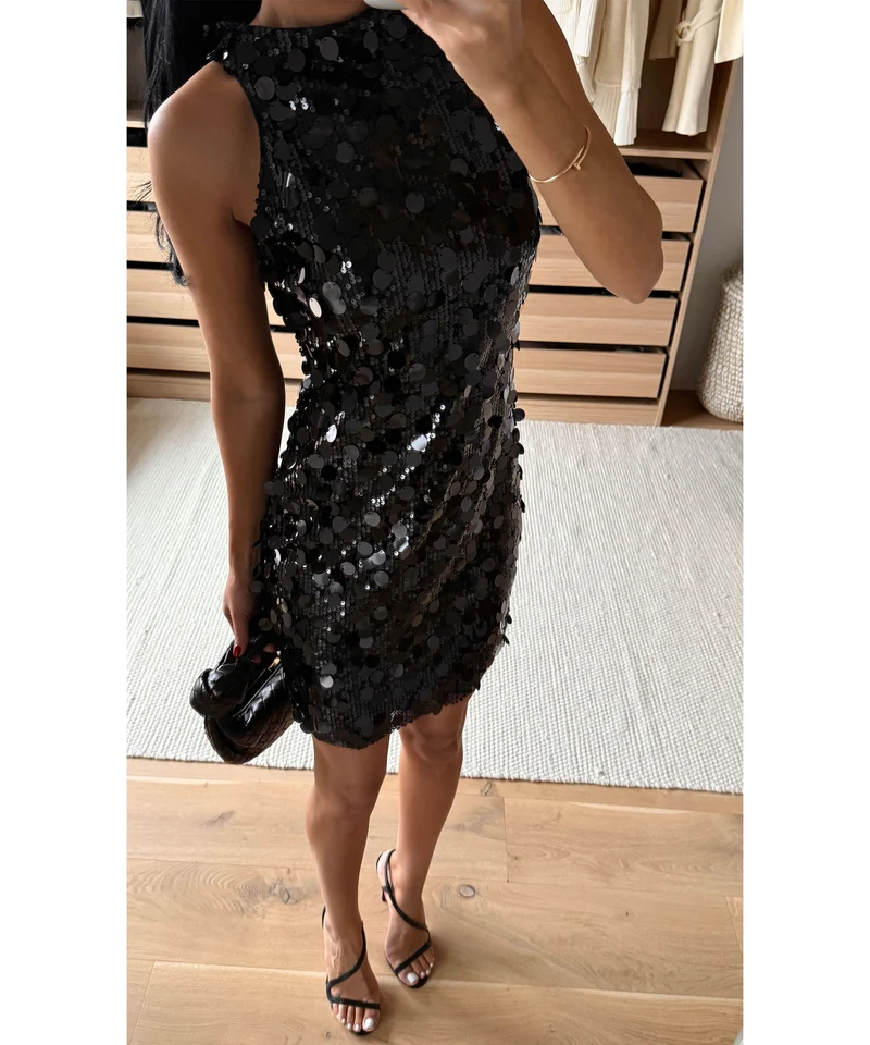 Pailletten Kleid Rinea Schwarz