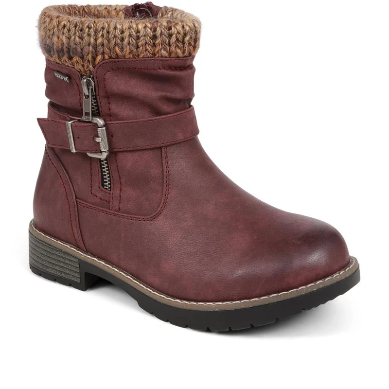Extra-Wide Knitted Cuff Ankle Boots - BEE / 324 435