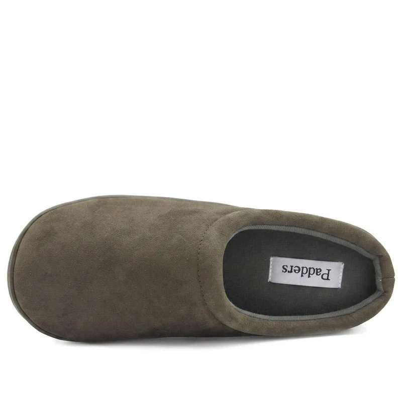 Luxury Leather Mule Slippers - QING44009 / 330 339 - Olive