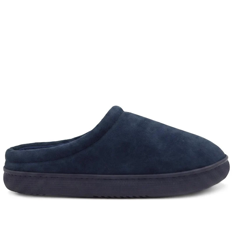 Luxury Leather Mule Slippers - QING44009 / 330 339 - Navy