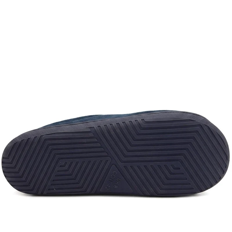 Luxury Leather Mule Slippers - QING44009 / 330 339 - Navy