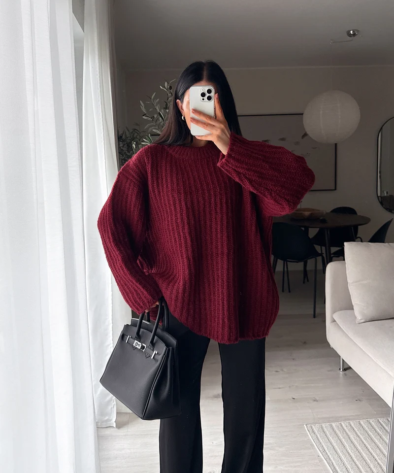 Oversize Pullover Olivia Weinrot