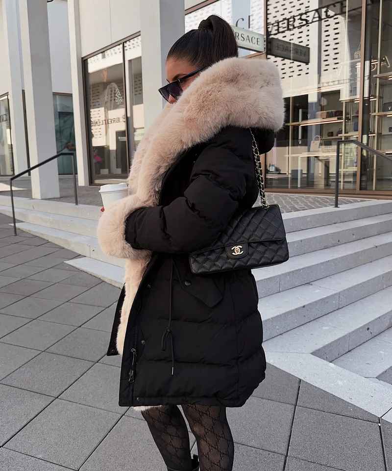 Jacke Aria Schwarz Beige