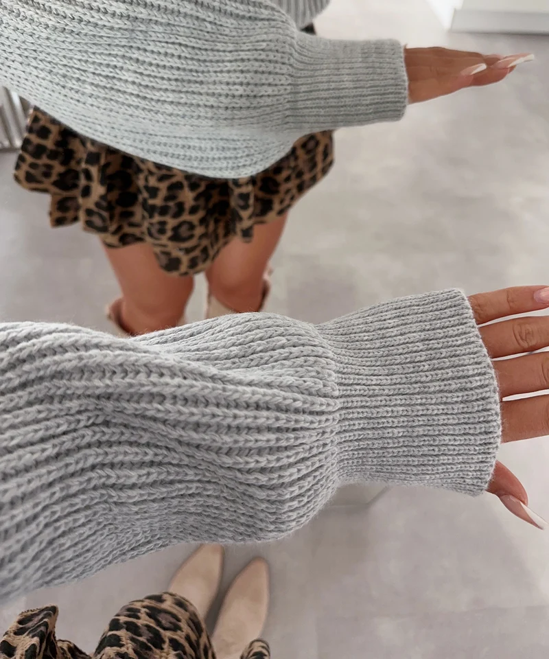 Rollkragen Pullover Yeni Hellgrau