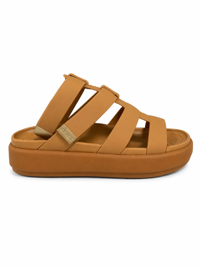 CROCS Brooklyn Luxe Gladiator-Sandalen für Damen – Hellbraun/Hellbraun