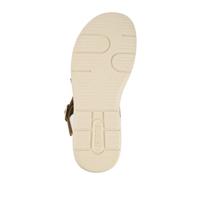 Buckle-Fastened Leather Sandals - DRS41509 / 327 088 - White Multi