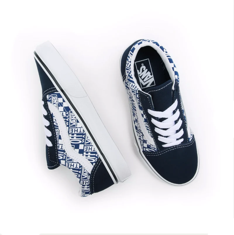 VANS Old Skool Off the Wall Sneaker für Kinder – Dunkelblau/Weiß