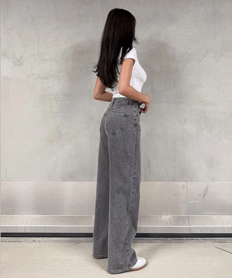 Stretch Straight Leg Jeans Galia Grau