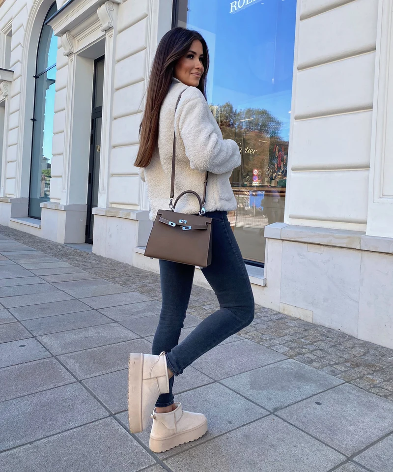 Teddyjacke Emi Beige