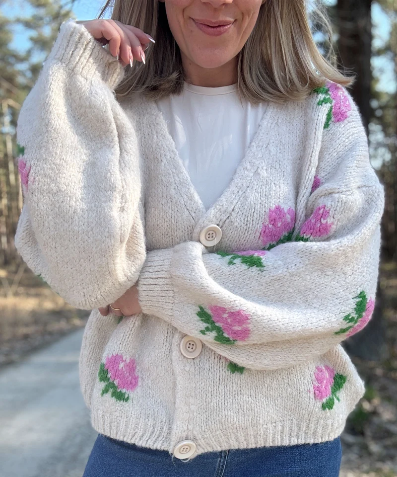 Cardigan Rose Beige