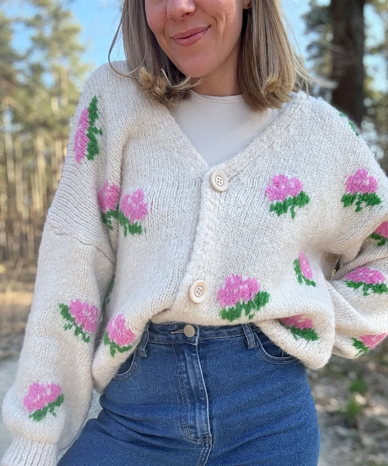 Cardigan Rose Beige