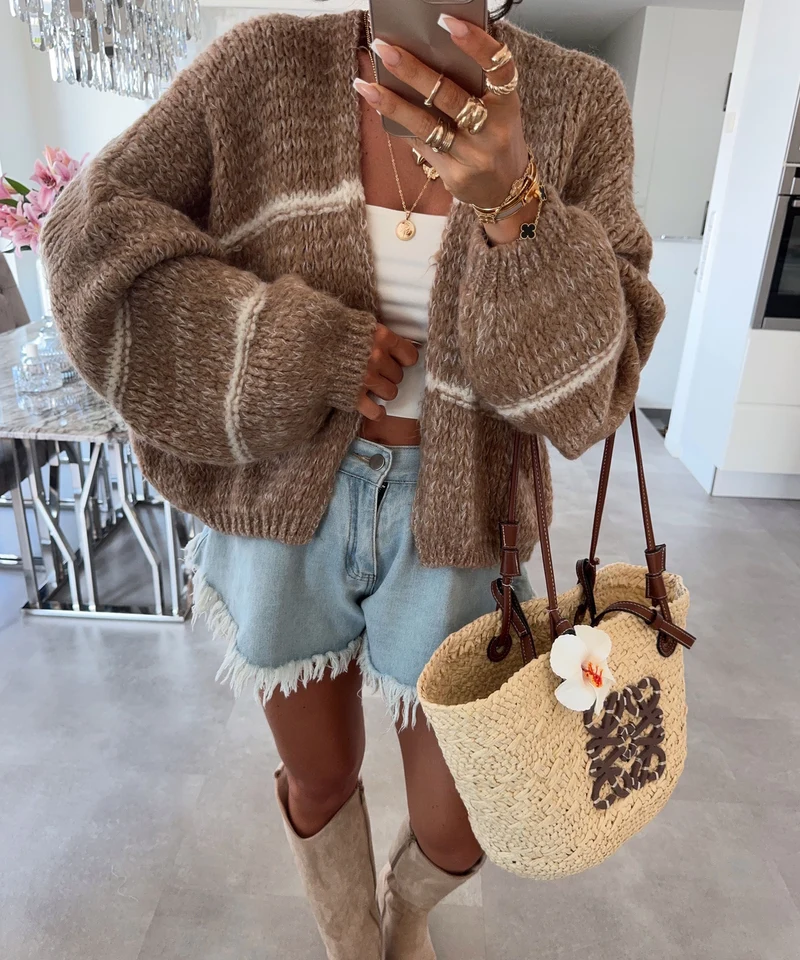 Strickjacke Fay Camel