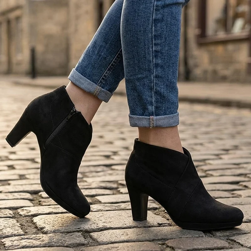 Smart Stiletto Heel Ankle Boots - UPSKY44004 / 330 235 - Black