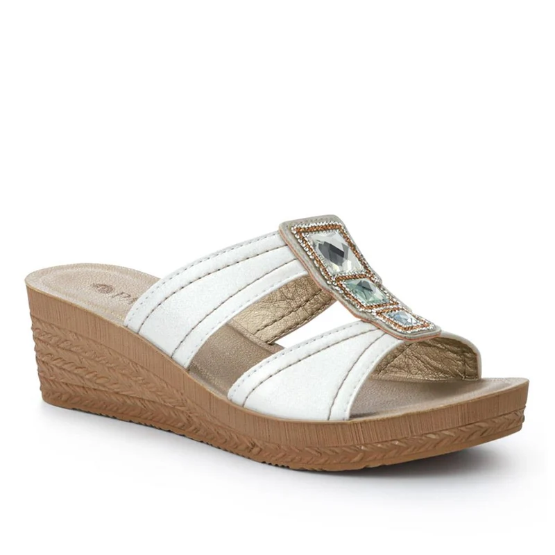 Extra-Cushioned Slip-On Wedge Mules - INB41019 / 327 504 - White