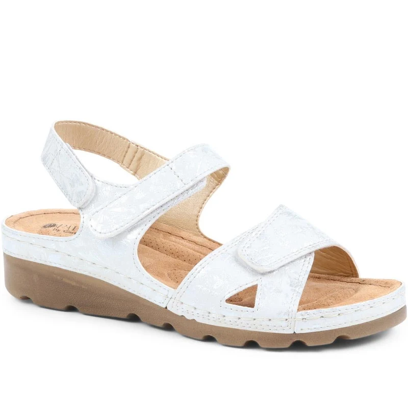 Triple Adjustable Fit Sandals - SERAY37001 / 323 470 - White Floral
