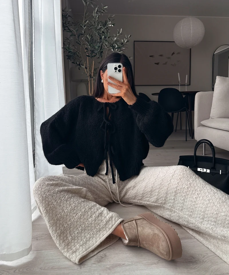 Cardigan Schleife Fia Schwarz