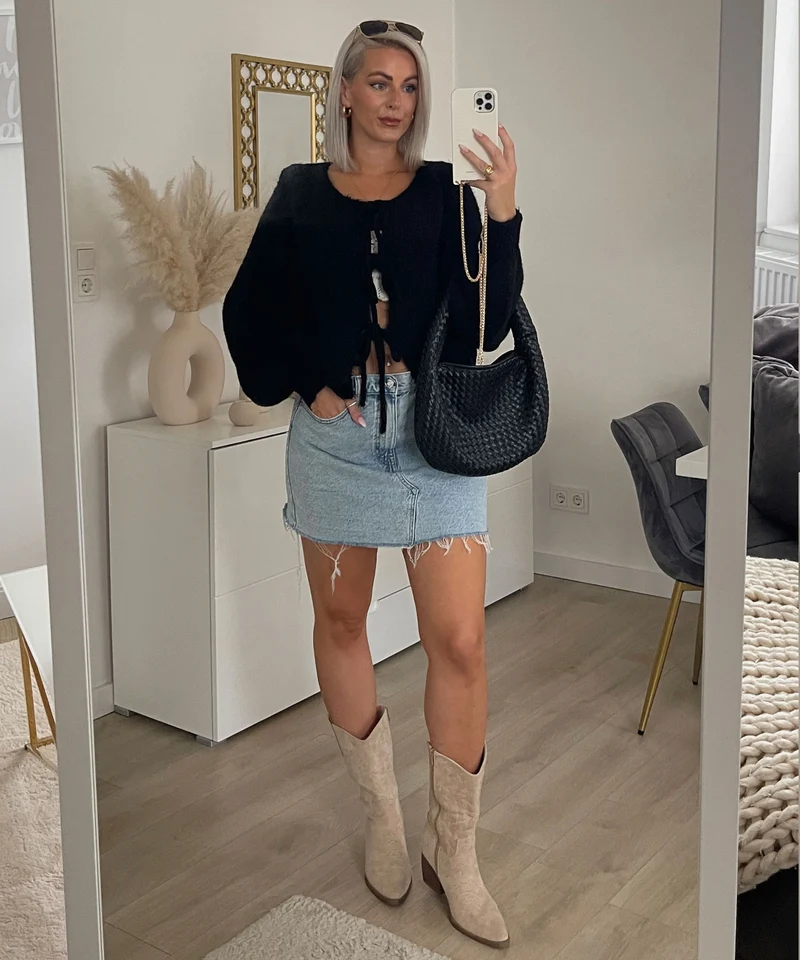 Cardigan Schleife Fia Schwarz