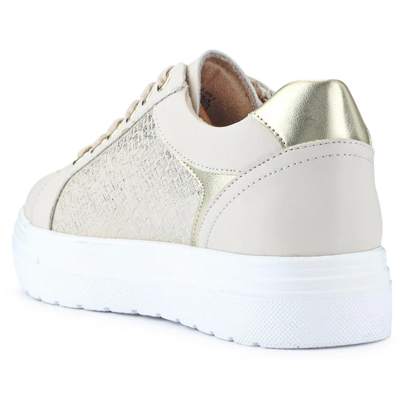 Wide Fit Chunky Lace-Up Trainers - WBINS41001 / 326 810 - Beige