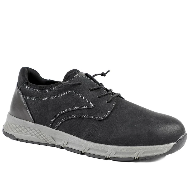 Casual Lace Up Shoes With Grip Sole - WBINS42063 / 327 870 - Black