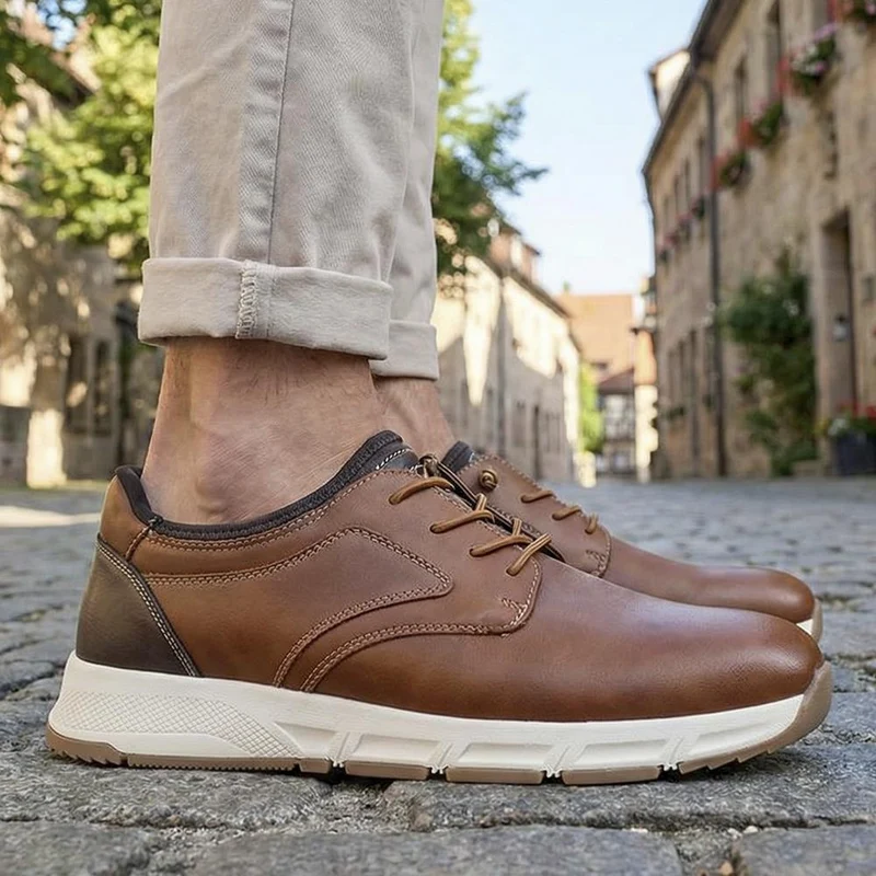 Casual Lace Up Shoes With Grip Sole - WBINS42063 / 327 870 - Tan
